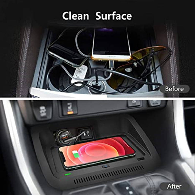 CARPURIDE Car Wireless Charger for Toyota RAV4 Accessories 2021 2020 2019, Compatible with Smartphone Fast Charging Board