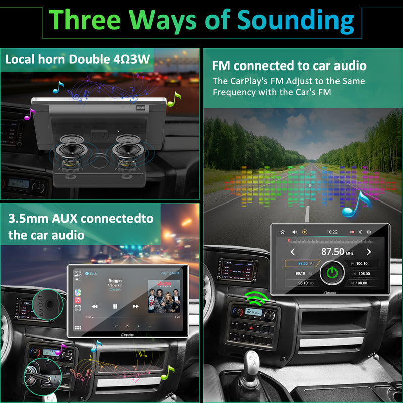 CARPURIDE Car Stereo with Wireless Apple CarPlay&Android Auto, Dual 4Ω3W speakers, 9" IPS Touchscreen Car Radio Receiver with Mirror Link/Bluetooth/Google/Siri/WiFi/GPS Navigation/Light-sensing/EQ effect,Backup Camera,Silver