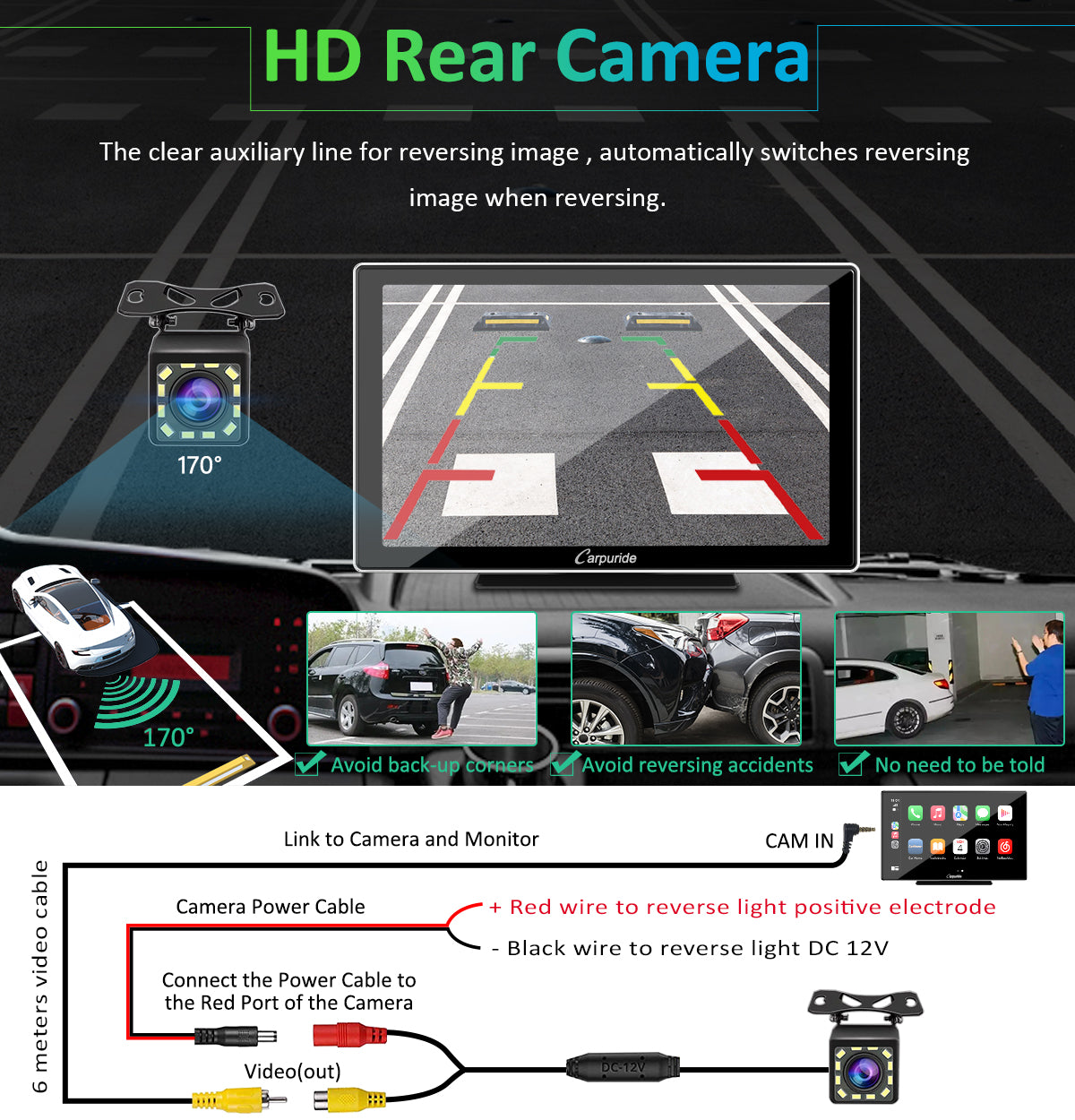 CARPURIDE Car Stereo with Wireless Apple CarPlay&Android Auto, 9