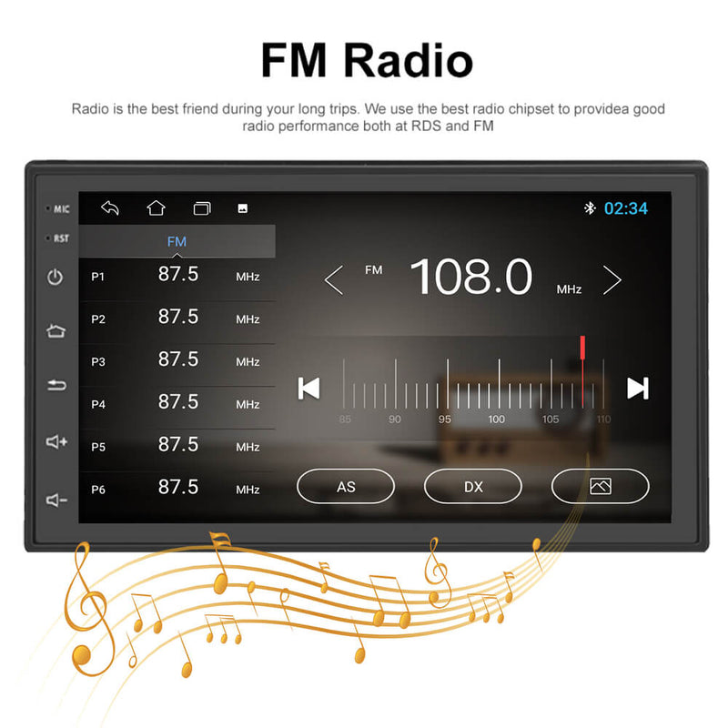 CARPURIDE Android 8.1 2Din 7'' Car Stereo Radio TFT Car MP5 Player 1080P/BT/WIFI/GPS Navigation/FM/Phone Link Auto Radio
