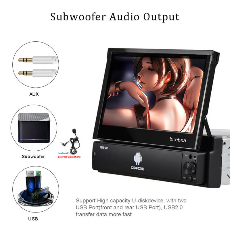 7` Touch screen 1 Din Android 8.1 Stereo Avtoradio GPS