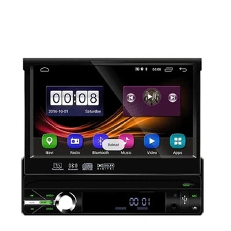 CARPURIDE Android 9.0 Car Radio 2+16G 1Din Motorized Retractable 7'' Touch Screen Car Video GPS BT USB FM AUX Player