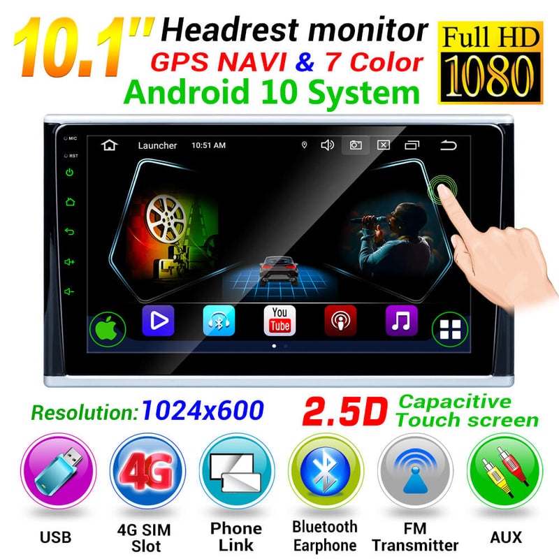 DVR+OBD+Double 2 Din Android 10 10.1 IPS Touch Screen Car Stereo Radio GPS  Navi