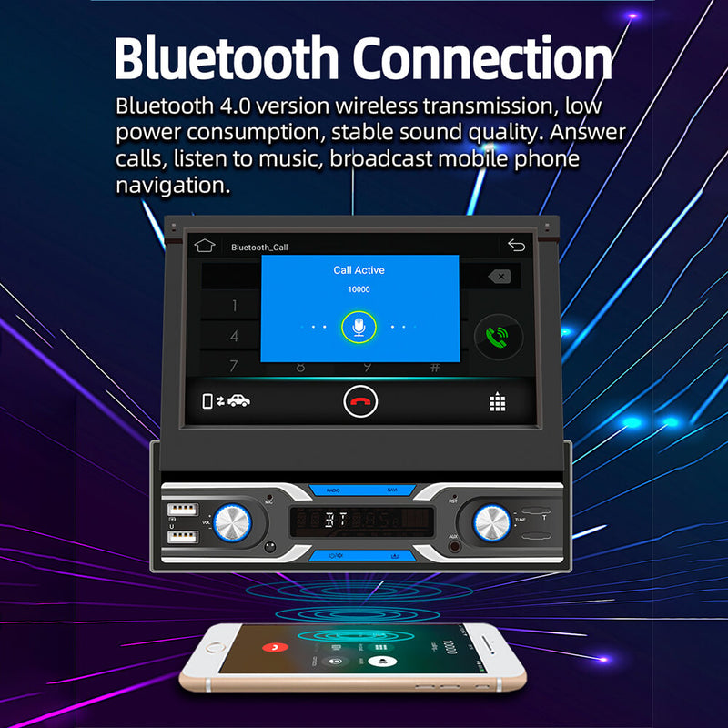 CARPURIDE 1Din Android 9.1 2+32GB Car Video Player Car Radio Stereo 7" Touch Screen GPS Navigation Wifi BT USB FM