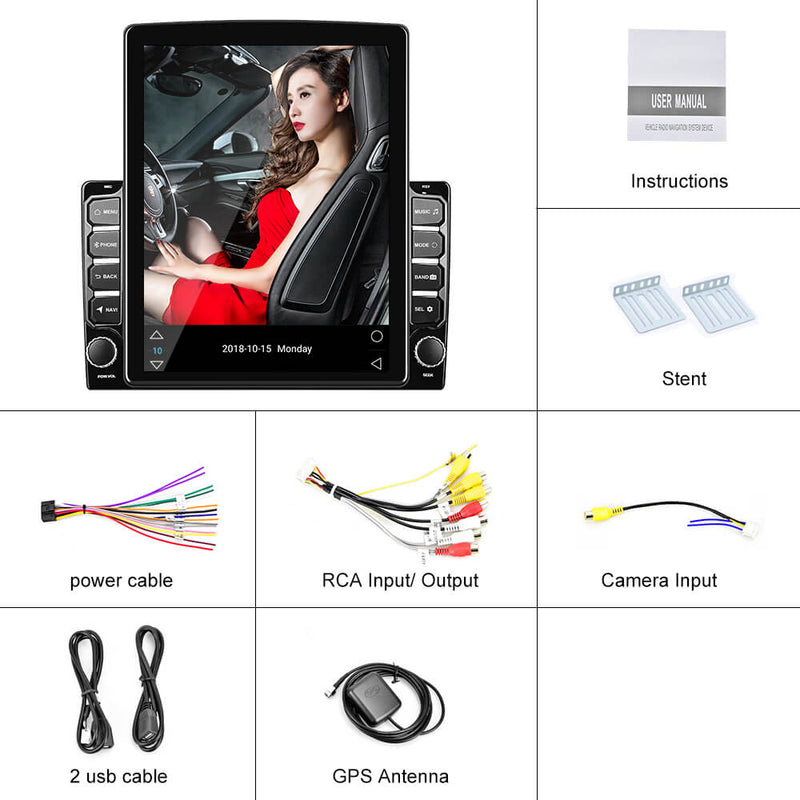 Android Single Din Car Stereo with Bluetooth,6.9” Touch Screen Car Radio  Android Head Unit with FM Radio Mirror Link for iOS/Android WiFi GPS
