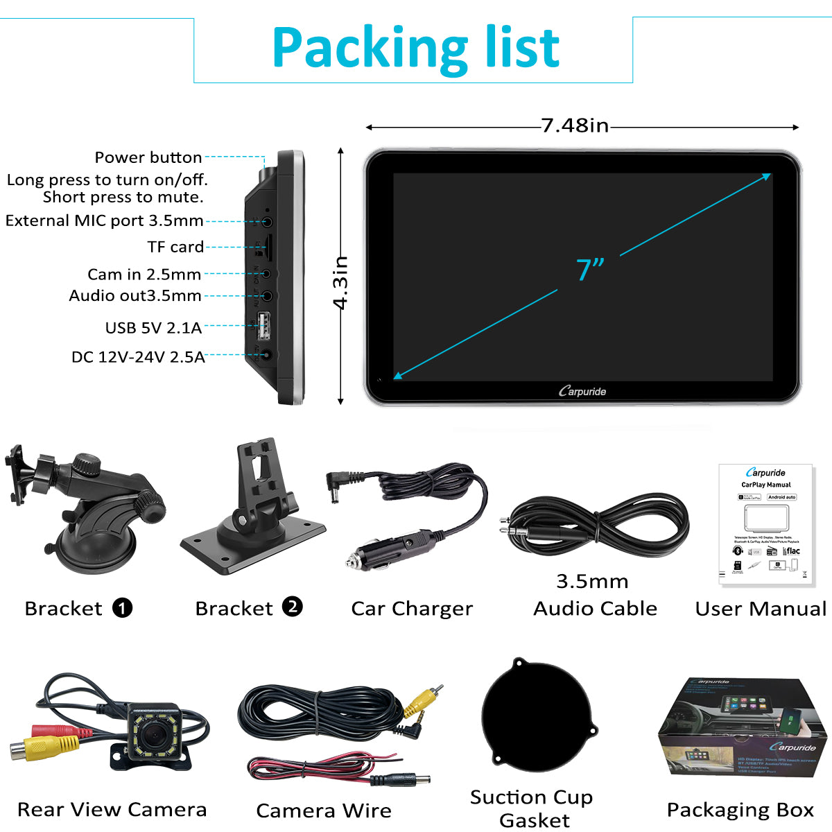Bluetooth Car Radio Touch Screen & CarPlay with Backup Camera Bluetooth Car Radio Touch Screen & CarPlay with Backup Camera