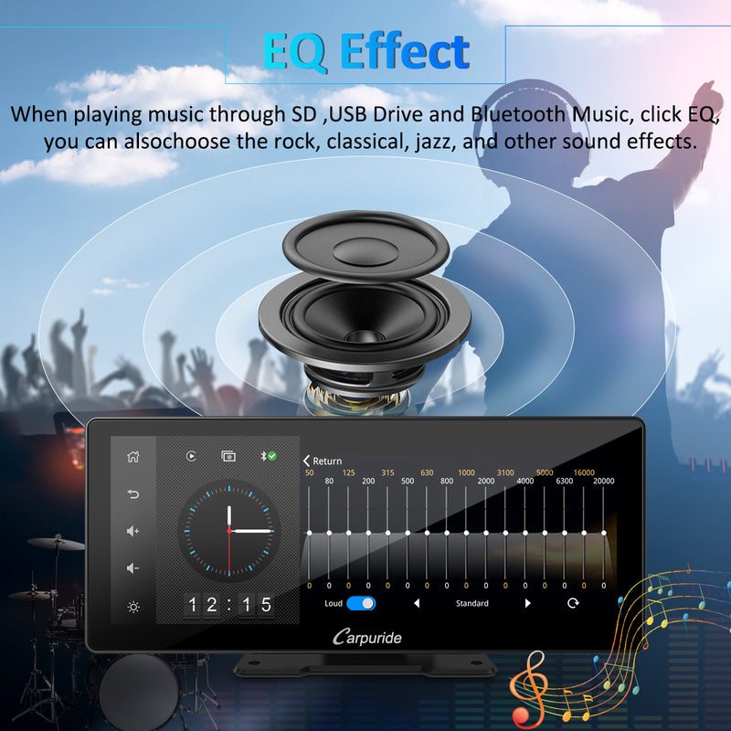 android for car audio with EQ effect adjust, rock, classical, jazz and other sound effects
